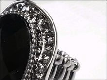 Load image into Gallery viewer, Black Crystal Stretch Ring - Whitehot Jewellery - 2