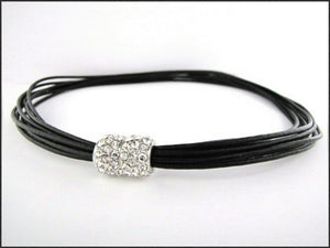 Black Leather Necklace - Whitehot Jewellery - 1