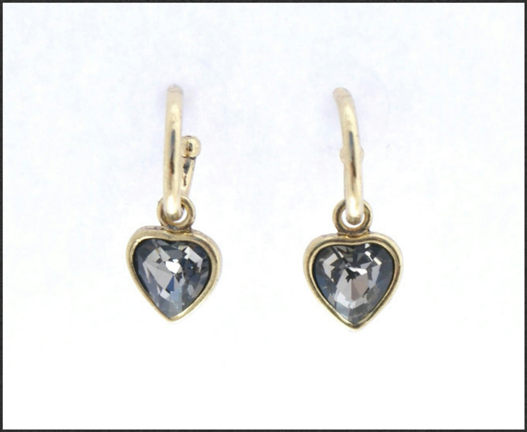 Gold Hoop & Heart Earrings - Whitehot Jewellery - 1