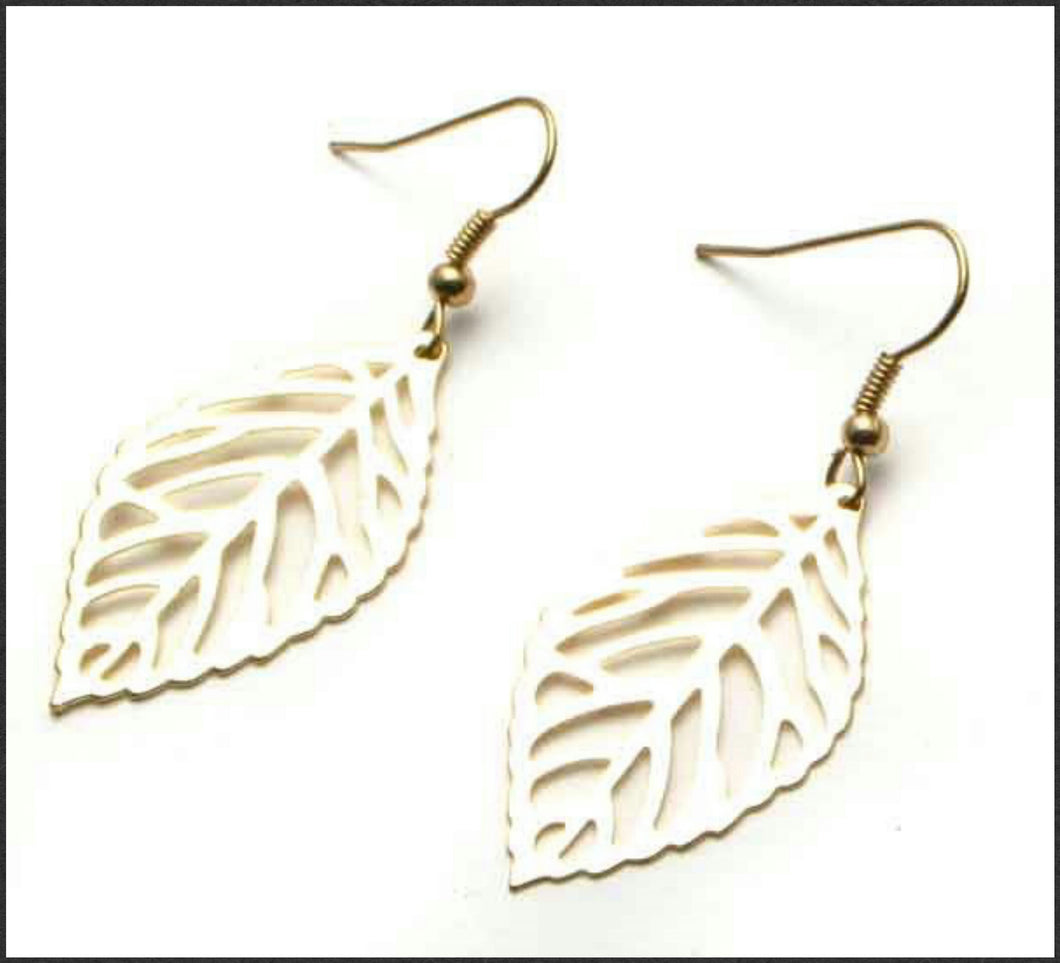 Gold Leaf Earrings - Whitehot Jewellery - 1