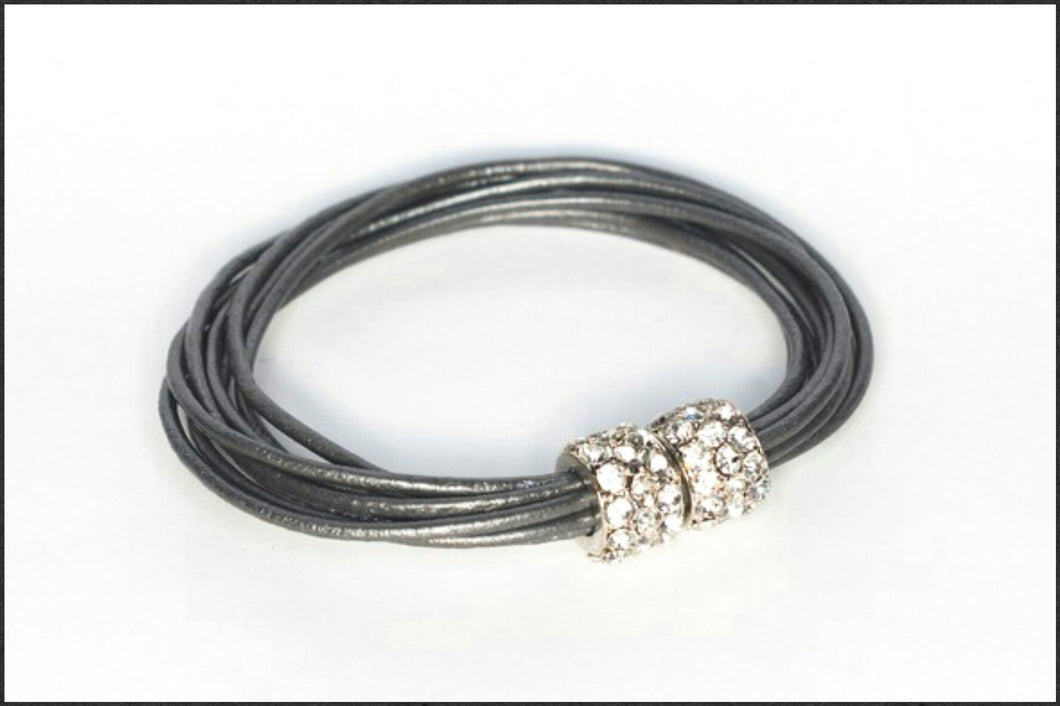 Leather Bracelet/Silver - Whitehot Jewellery - 1