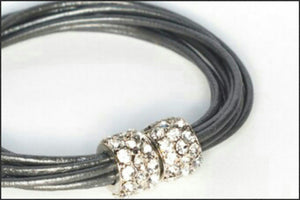 Leather Bracelet/Silver - Whitehot Jewellery - 2
