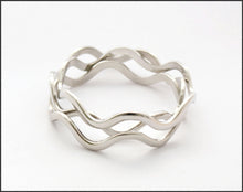 Load image into Gallery viewer, Silver Wave Bangle - Whitehot Jewellery - 1