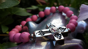 Antique Cross ( Candyfloss) Bracelet - Whitehot Jewellery - 2