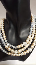 Load image into Gallery viewer, 3 Strand Pearl &amp; Crystal Necklace - Whitehot Jewellery - 1