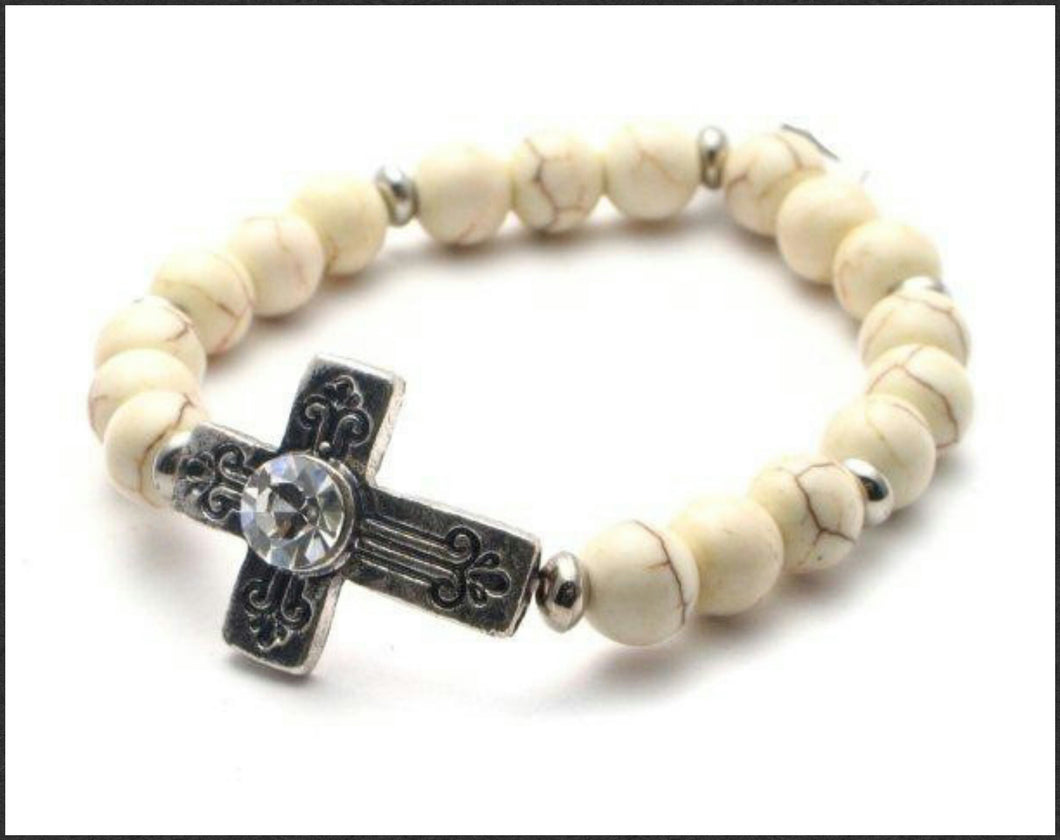 Antique Cross (Natural) Bracelet - Whitehot Jewellery - 1
