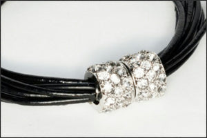 Leather Bracelet/Black - Whitehot Jewellery - 2