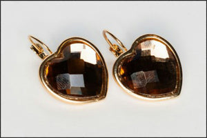 Amber Heart Earrings - Whitehot Jewellery - 1