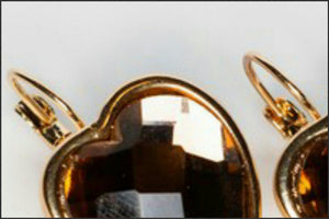 Amber Heart Earrings - Whitehot Jewellery - 2