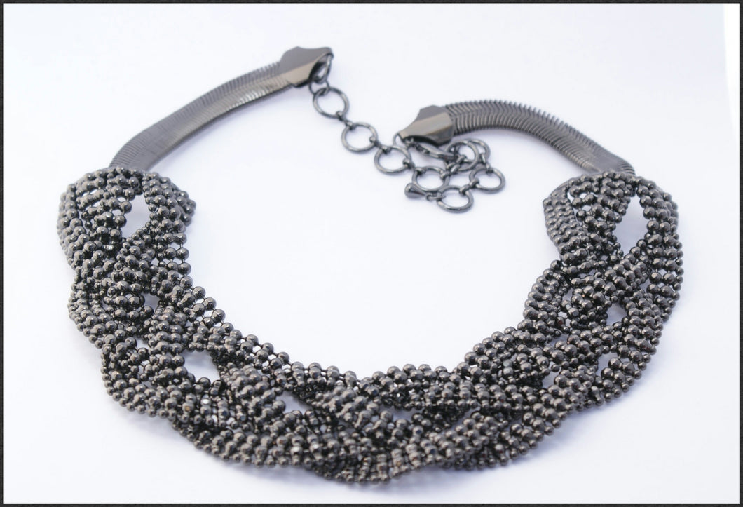 Black Braid Necklace - Whitehot Jewellery - 1