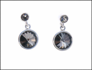Black Crystal Drop Earrings - Whitehot Jewellery - 1