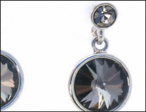 Black Crystal Drop Earrings - Whitehot Jewellery - 2