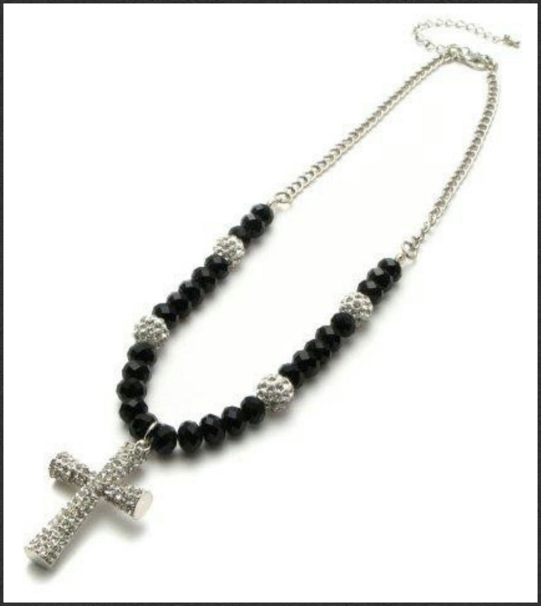 Crystal Cross Necklace - Whitehot Jewellery - 1