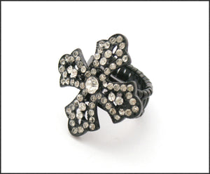 Diamante Cross Ring - Whitehot Jewellery - 1