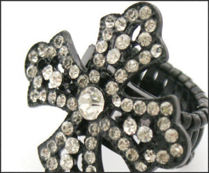 Diamante Cross Ring - Whitehot Jewellery - 2