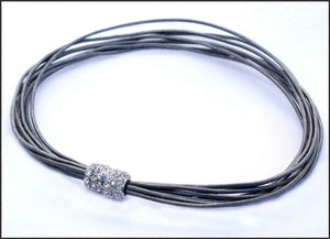 Leather/Silver Necklace - Whitehot Jewellery - 1