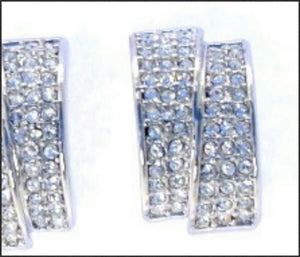 Pave Double Hoop Earrings - Whitehot Jewellery - 2