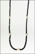 Load image into Gallery viewer, Pearl &amp; Black Crystal Necklace - Whitehot Jewellery - 1