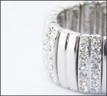 Load image into Gallery viewer, Silver Crystal Stretch Ring - Whitehot Jewellery - 2