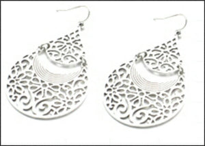 Silver Filigree Earrings - Whitehot Jewellery - 1