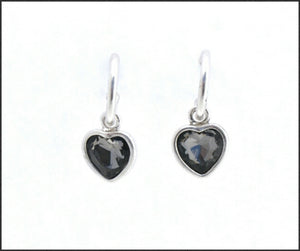 Silver Hoop & Heart Earrings - Whitehot Jewellery - 1