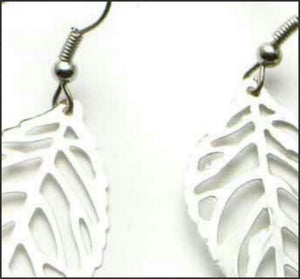 Silver Leaf Earrings - Whitehot Jewellery - 2