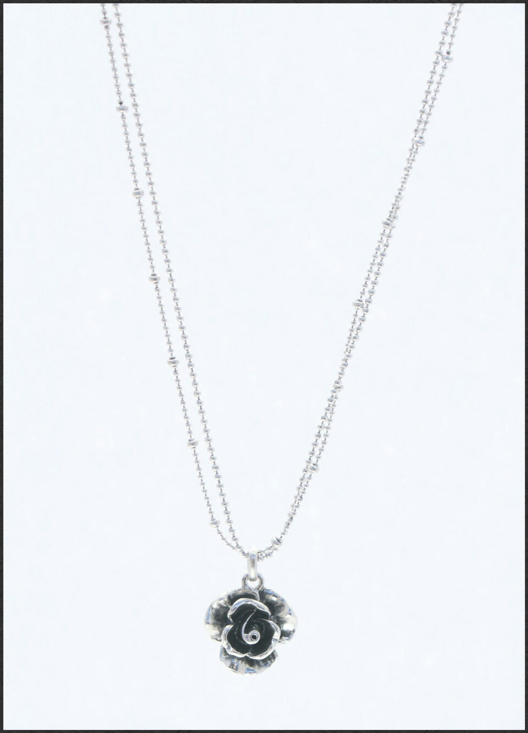 Silver Rose Necklace - Whitehot Jewellery - 1