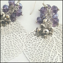Load image into Gallery viewer, Silver Leaf &amp; Crystal Earrings - Whitehot Jewellery - 2