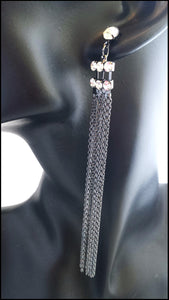 Diamante & Tassel Earrings - Whitehot Jewellery - 3