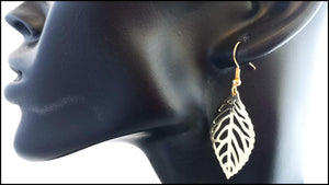 Gold Leaf Earrings - Whitehot Jewellery - 3
